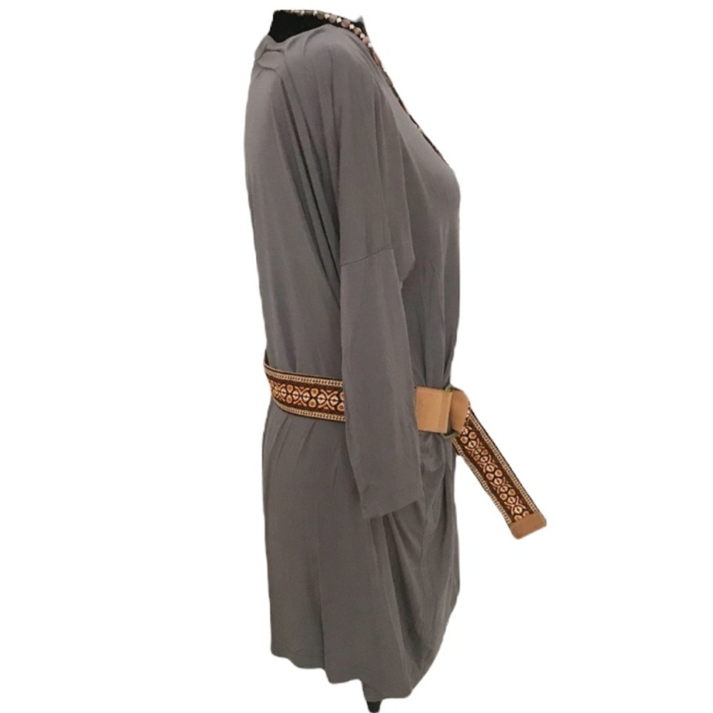 Piko Envi Free Fashion Heather Gray A line Bamboo Blend Swing Dress Tunic Size M - Picture 3 of 6
